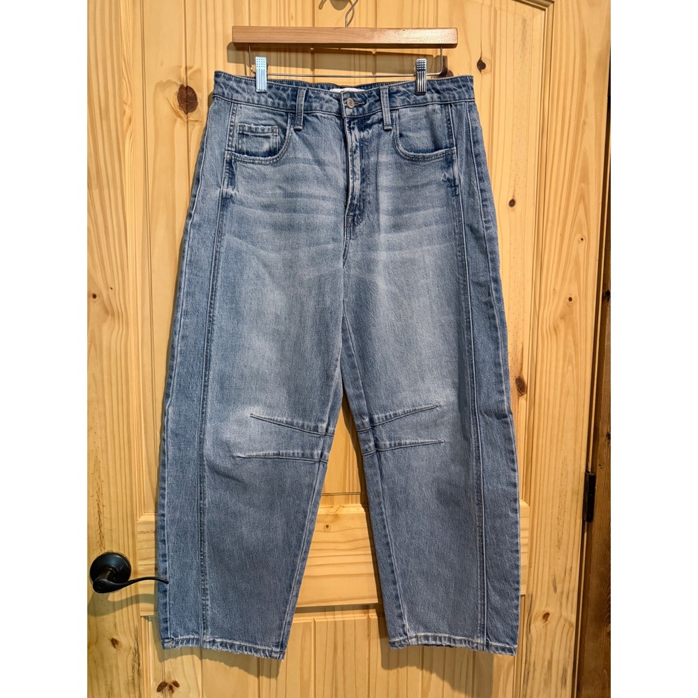 Vervet Blue High Rise Barrel Leg Jeans Light Wash T6514 Blue Size 31